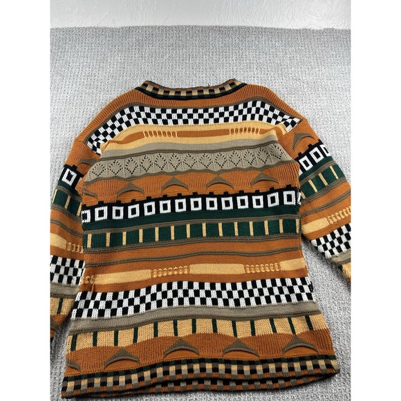 Vintage Arielle Sweater Coogi Style Geometric Knit Earth Tone 3D Knit Womens Med - Picture 14 of 15